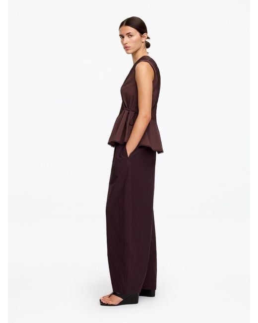 ARKET Brown Pintuck Top