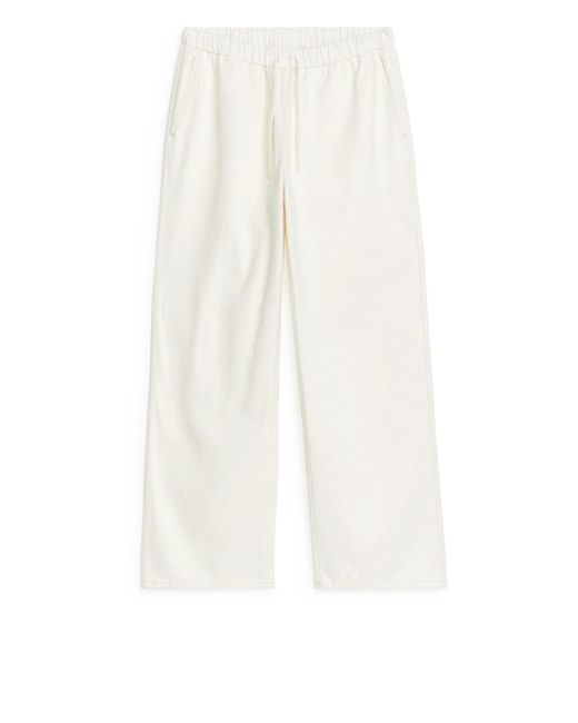 ARKET White Drawstring Denim Trousers