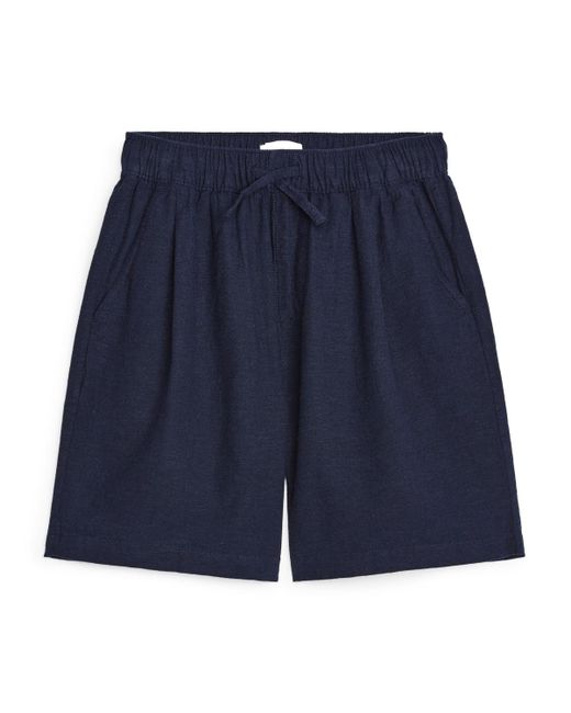 ARKET Blue Cotton-linen Shorts