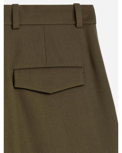ARKET Green Pleated Twill Trousers