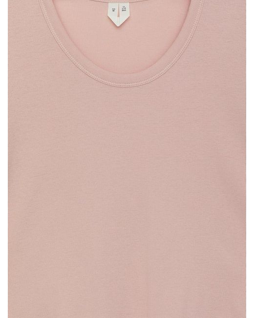 ARKET Pink Ribbed T-Shirt