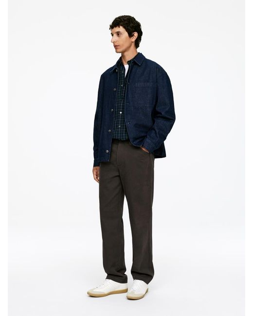 ARKET Blue Cotton Moleskin Twill Trousers for men