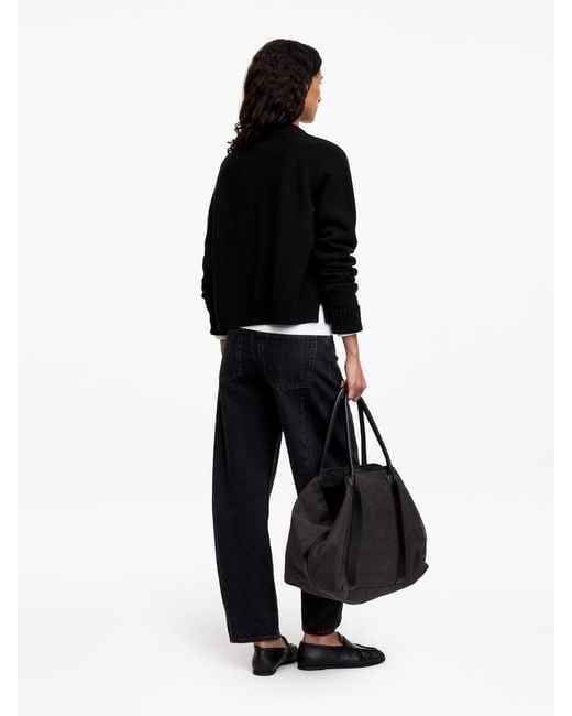 ARKET Black Folded Sleeve Wool Jumper
