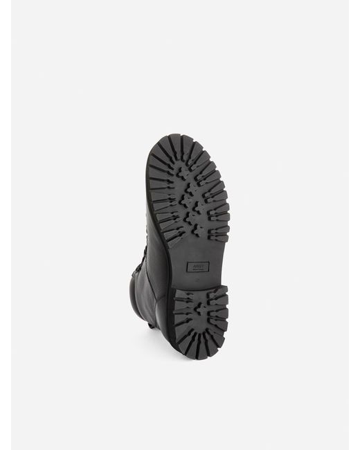 ARKET Black Leather Hiking Boots for men