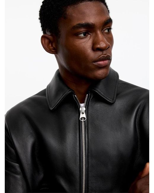ARKET Black Leather Jacket for men
