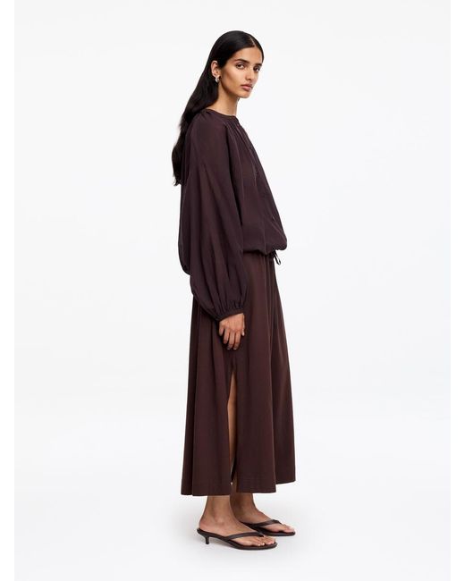ARKET Red A-Line Midi Skirt