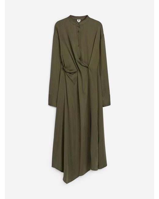 ARKET Green Midi Drape Dress