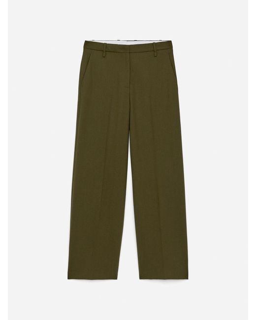 ARKET Green Hopsack Wool Trousers