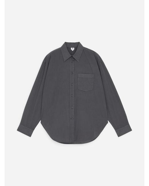 ARKET Gray Cotton Poplin Shirt