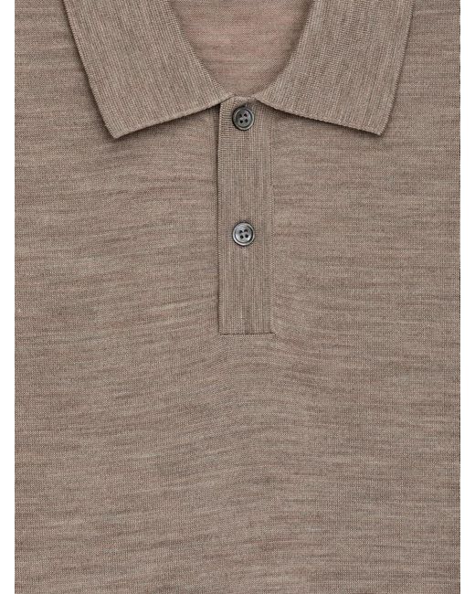 ARKET Gray Wool Polo Shirt for men