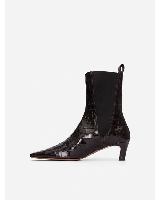 ARKET Black Square-Toe Ankle Boots