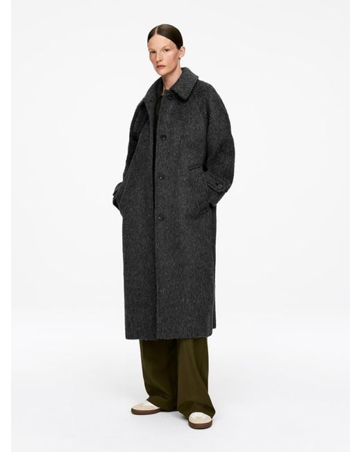 ARKET Black Mantel Aus Wolle Und Alpakawolle