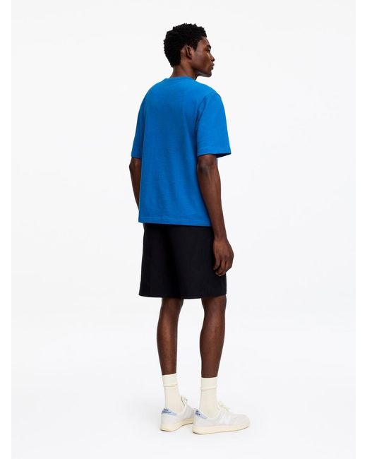 ARKET Blue Relaxed Bouclé T-Shirt for men