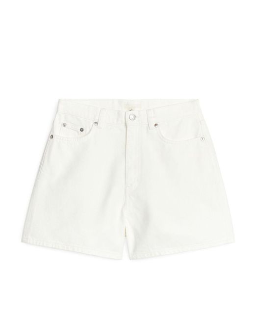 ARKET White Denim Shorts