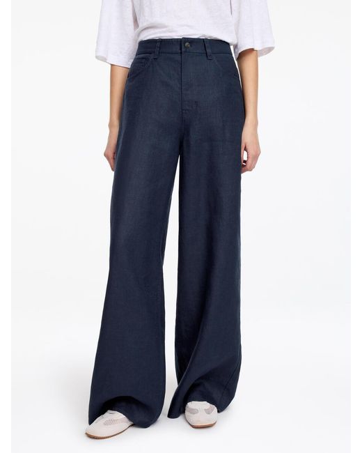 ARKET Blue Five-Pocket Linen Trousers
