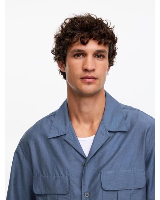 ARKET Blue Oversized Resort Shirt for men