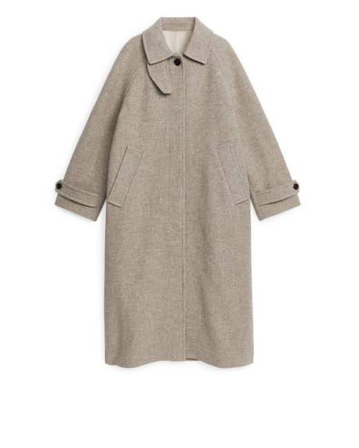 ARKET Oversized Wool Coat in Grey | Lyst UK