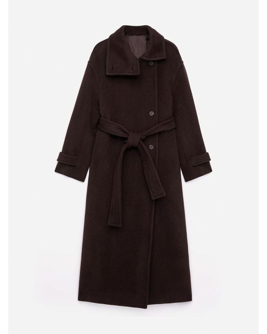 ARKET Black Oversized Wool-Blend Coat