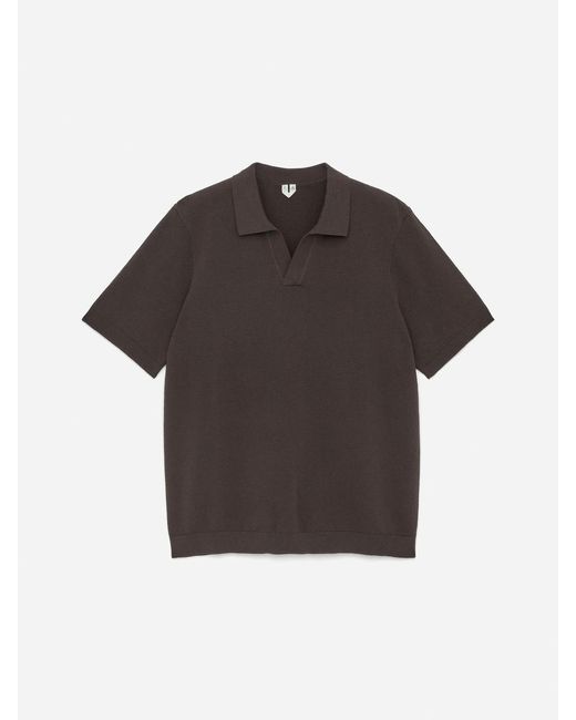 ARKET Brown Textured Polo Shirt for men