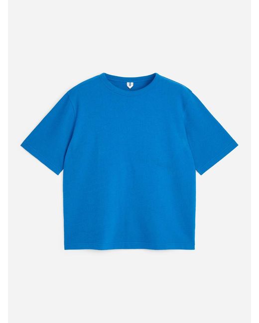 ARKET Blue Relaxed Bouclé T-Shirt for men