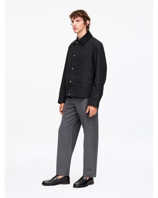 ARKET Black Short Waxed Jacket for men