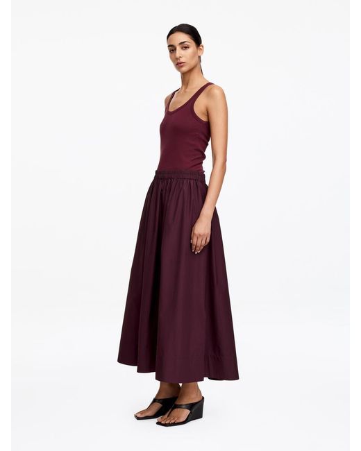 ARKET Purple Midi Cotton Skirt