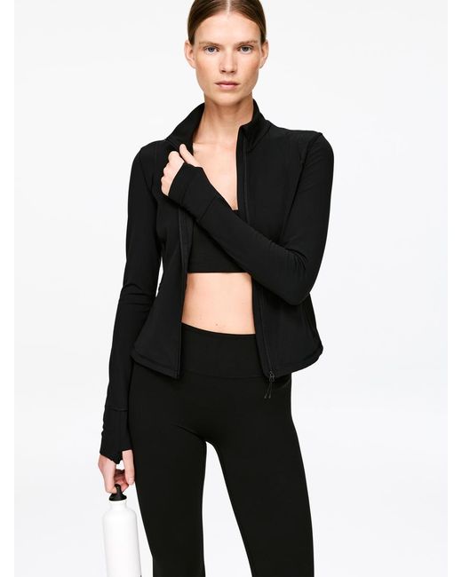 ARKET Black Soft Zip-Up Training Jacket