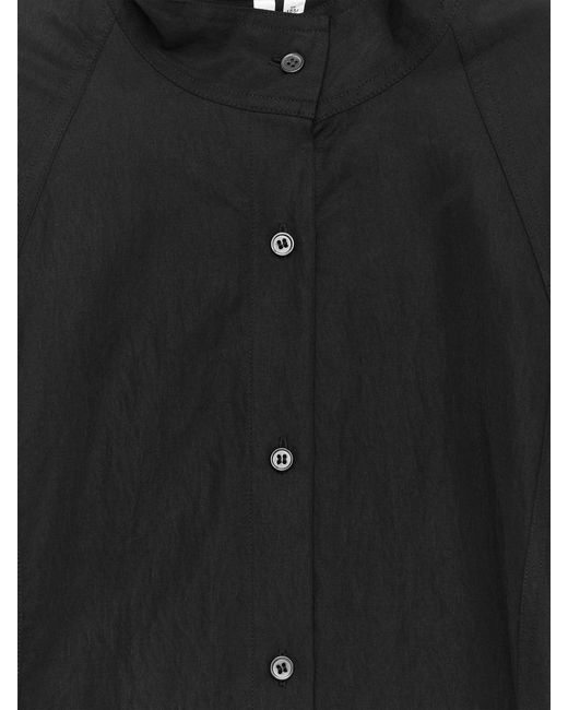 ARKET Black Relaxed Stand-Collar Shirt