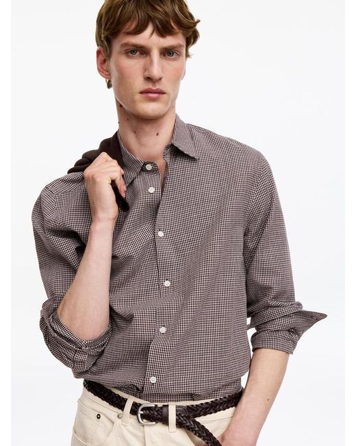 ARKET Gray Regular Cotton Linen Shirt for men