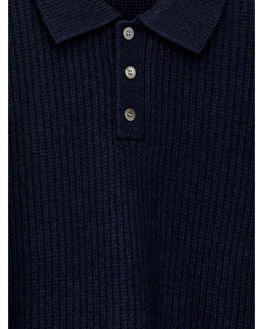 ARKET Blue Wool Polo Jumper for men