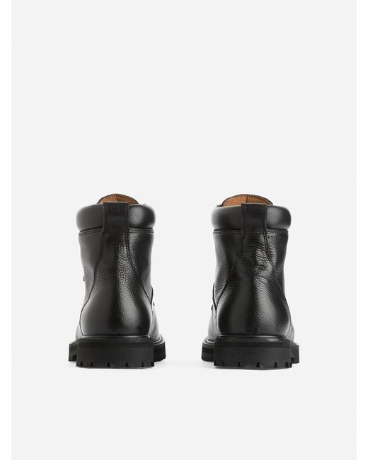 ARKET Black Leather Hiking Boots for men