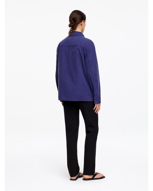 ARKET Blue Knot-Button Overshirt