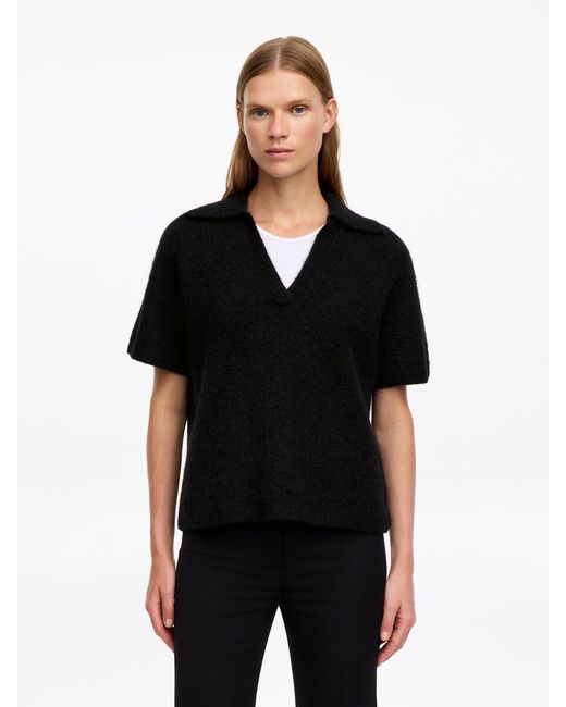 ARKET Black Knitted Polo Jumper