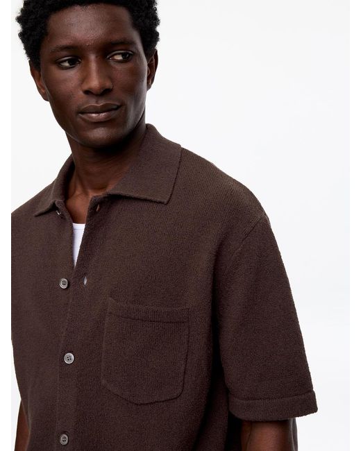 ARKET Brown Bouclé Polo Shirt for men