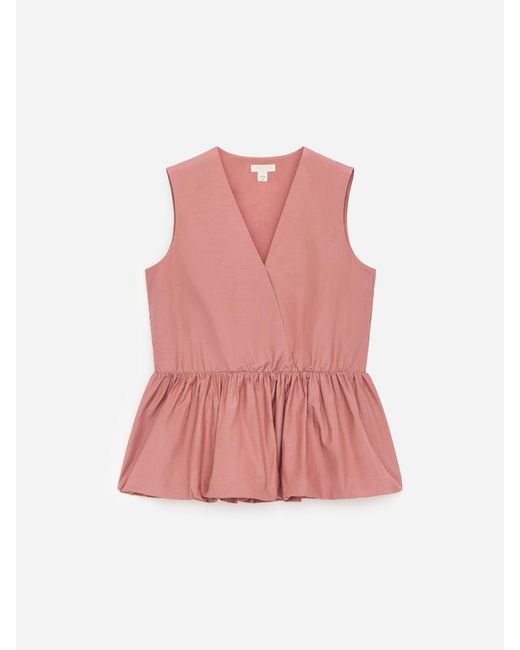 ARKET Pink Peplum Taffeta Top