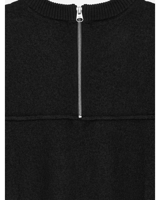 ARKET Black Boiled Wool Mini Dress
