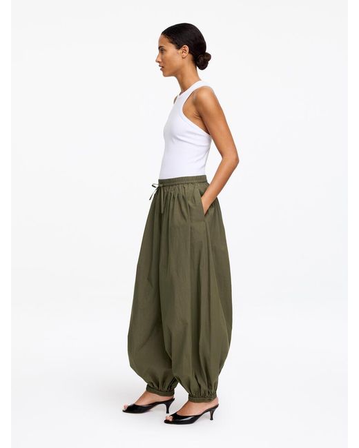 ARKET Green Balloon Cotton Trousers