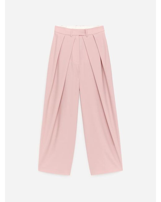 ARKET Pink Draped Pleated Trousers
