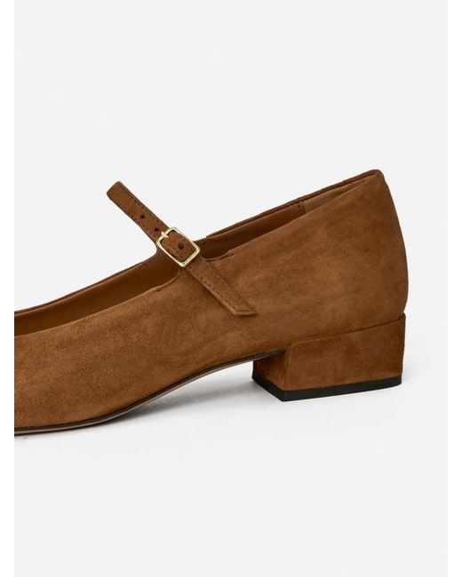 ARKET White Mary Jane Suede Pumps