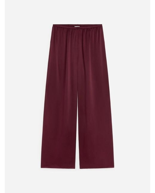 ARKET Red Silk Satin Trousers