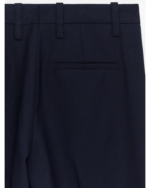 ARKET Blue Hopsack Wool Trousers