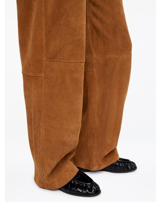 ARKET White Relaxed Suede Trousers