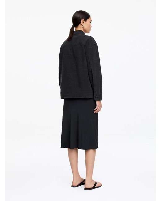 ARKET Black Knot-Button Overshirt