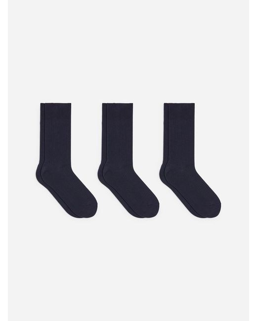ARKET Blue Supima Cotton Rib Socks Set Of 3 Pairs for men