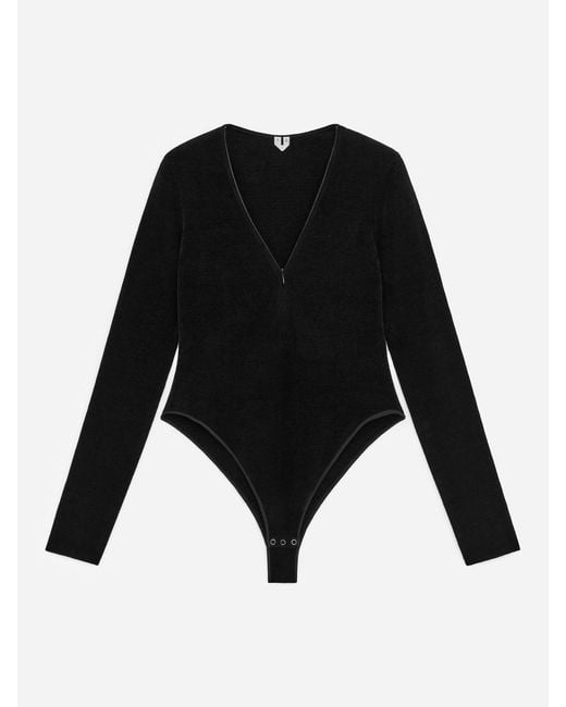 ARKET Black Velvet Bodysuit