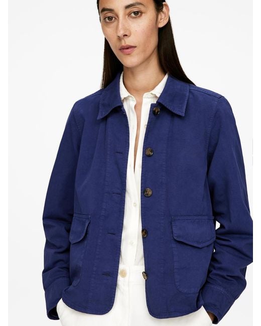 ARKET Blue Overshirt Aus Baumwolle Und Leinen