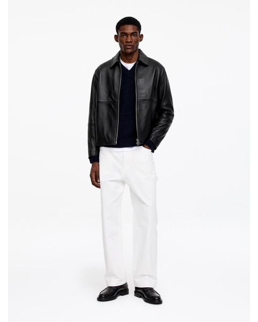 ARKET Black Leather Jacket for men