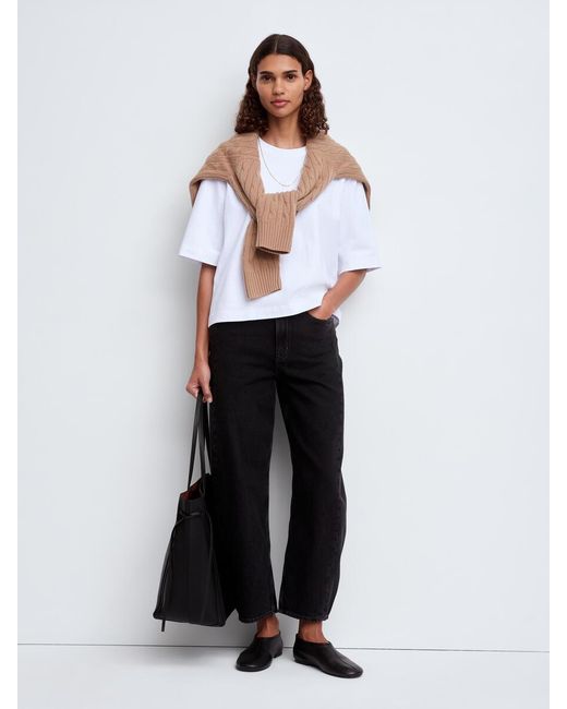 ARKET Black Leather Tote Bag