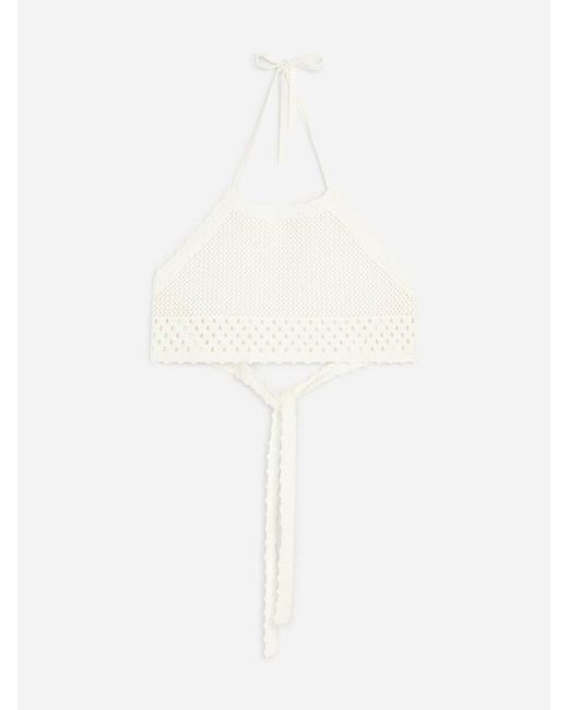 ARKET White Crochet Halterneck Top