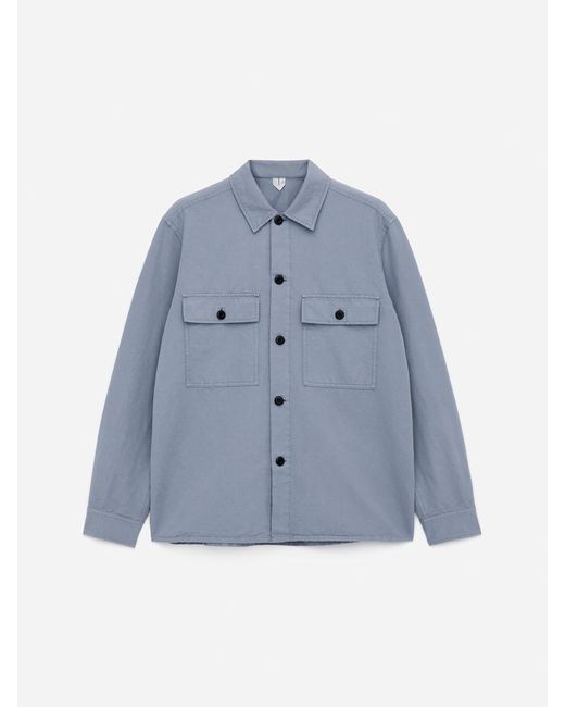 ARKET Blue Cotton Linen Overshirt for men